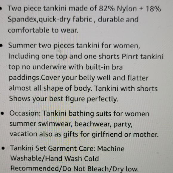 NWT BOTSHORT STRAPPY BACK TANKINI SET. SMALL - Picture 5 of 13